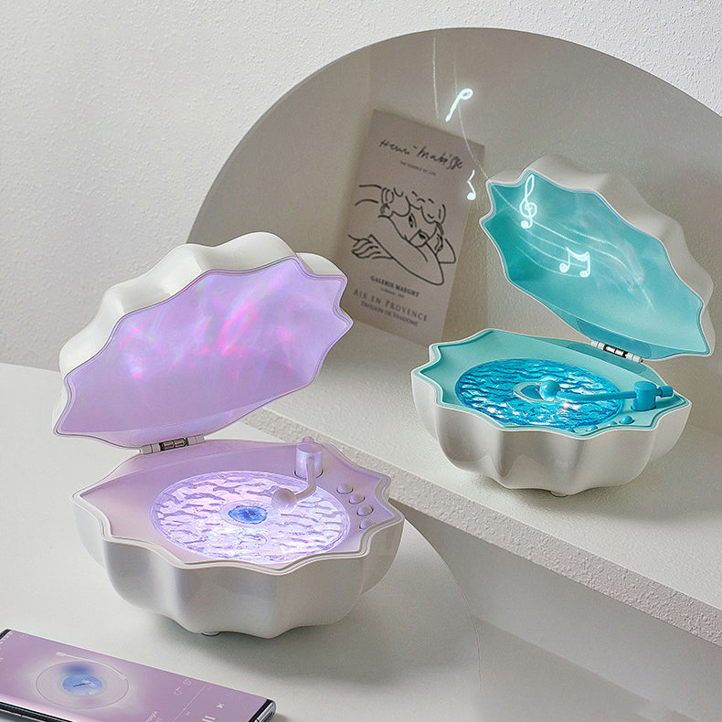 Shell Lamp Waves Retro Bluetooth Turntable LED Night Light - Perfect Gift for Kids and Girls