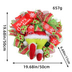 Grinch Leg Christmas Wreath Door Hanging Ornament