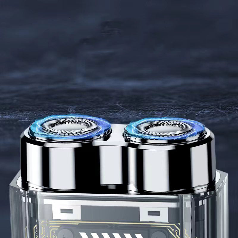 Transparent Mini Dual-Head Electric Shaver