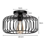 Modern Industrial Birdcage Ceiling Lamp Black
