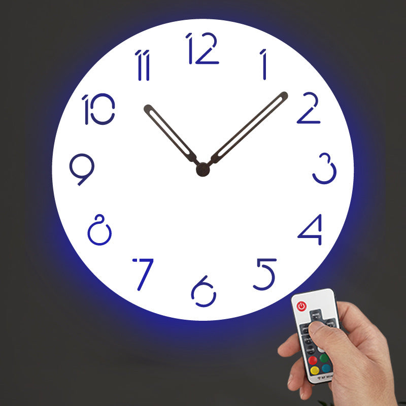 Atmospheric LED Light Silent Wall Decor Clock
