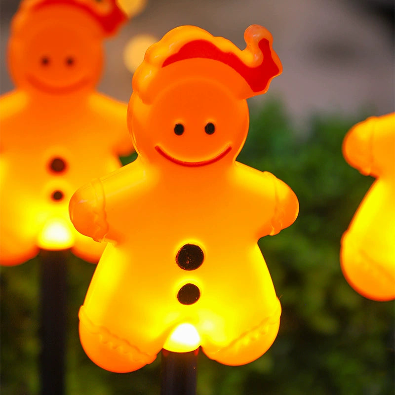Outdoor Solar Gingerbread Man Garden Stake