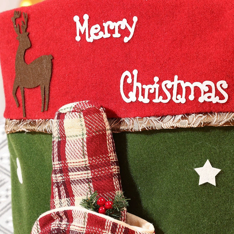 3D Plush Santa Snowman Dining Chair Cover