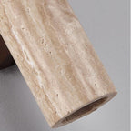 Travertine wall lamp in Japandi tube shape