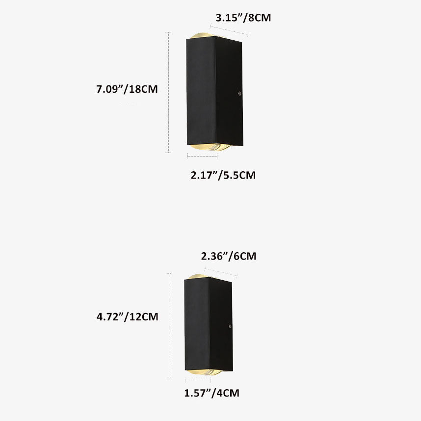 Modern Waterproof LED Outdoor Wall Light | Rectangular Up/Down Aluminum Fixture