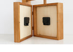 Wall-Corner-Two-Sided Wood-Analog-Clock