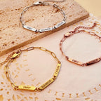 Personalized Family Names Paperclip Bracelet