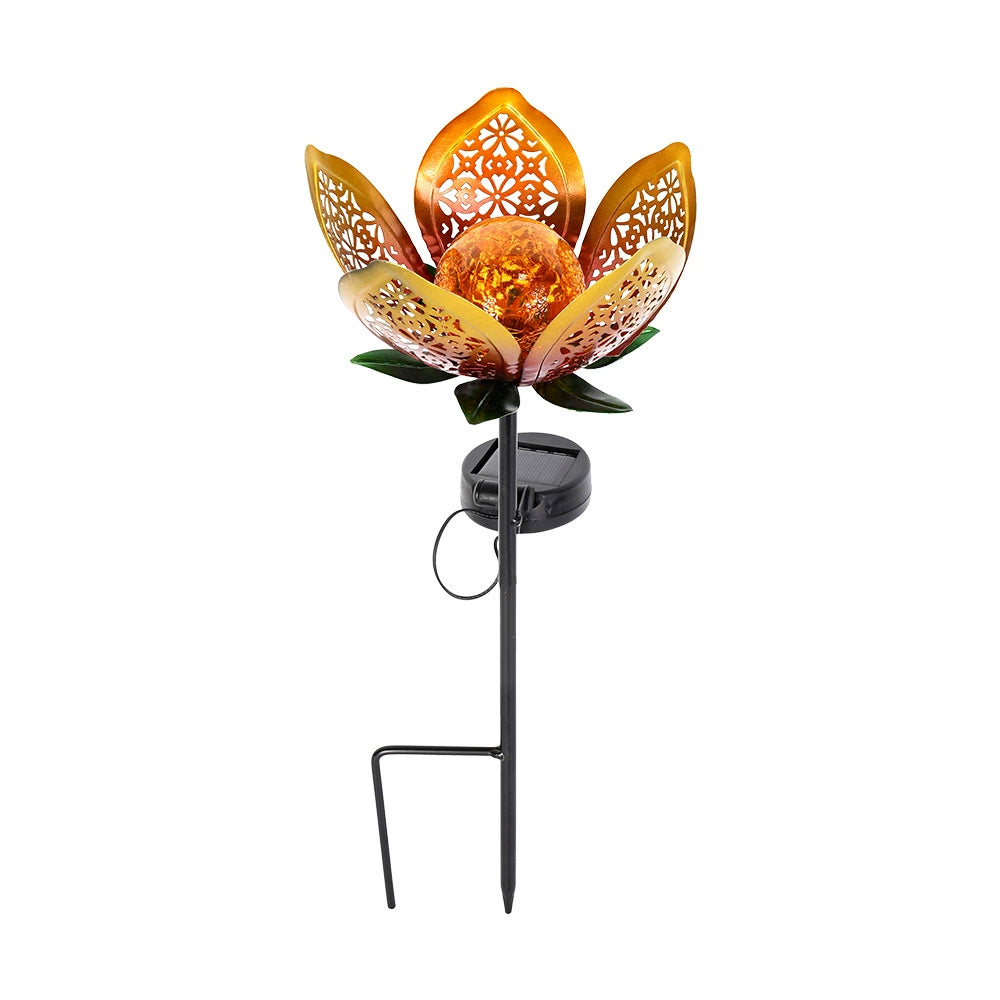 Solar Lawn Lamp, Glass Ball Lotus Lamp, Outdoor Waterproof Garden Atmosphere Light