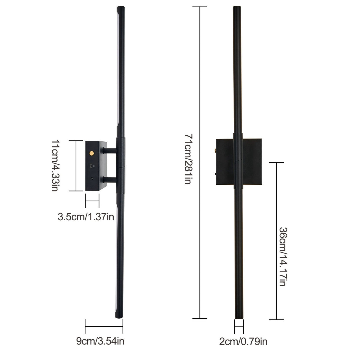 Wireless Rechargeable Linear Wall Lamp Stepless Dimming Plug-in Wall Light