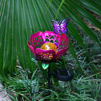 New Hollow Projection Solar Garden Light, Iron Craft Ground Stake Sunflower Lamp