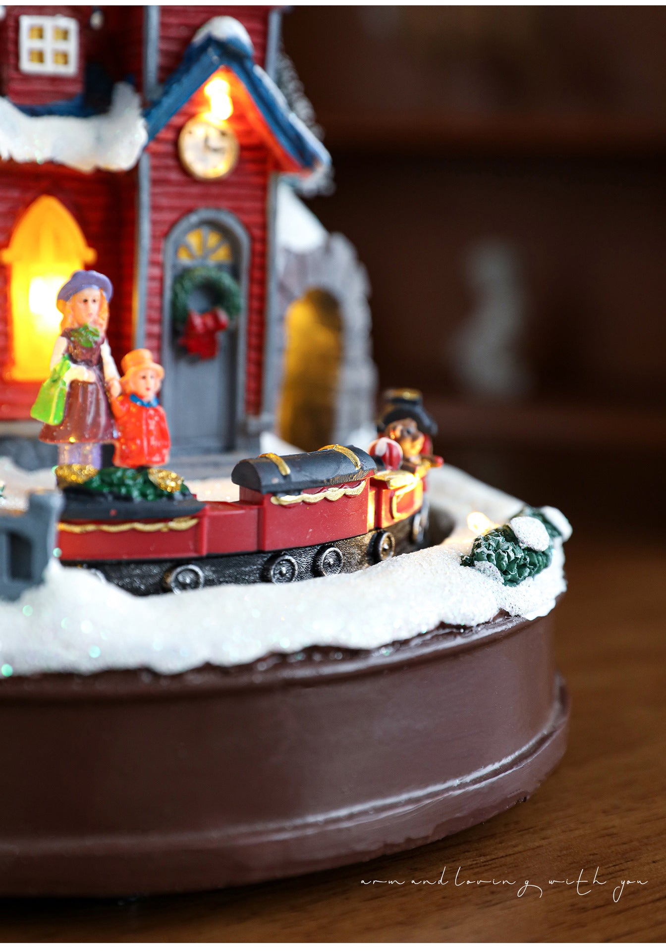 Resin Glowing Rotating Christmas Music Box