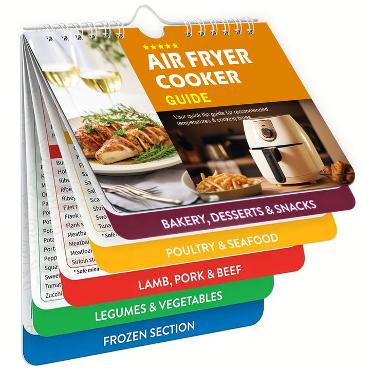 Air Fryer Cheat Sheet Magnets Cooking Instructions Booklet
