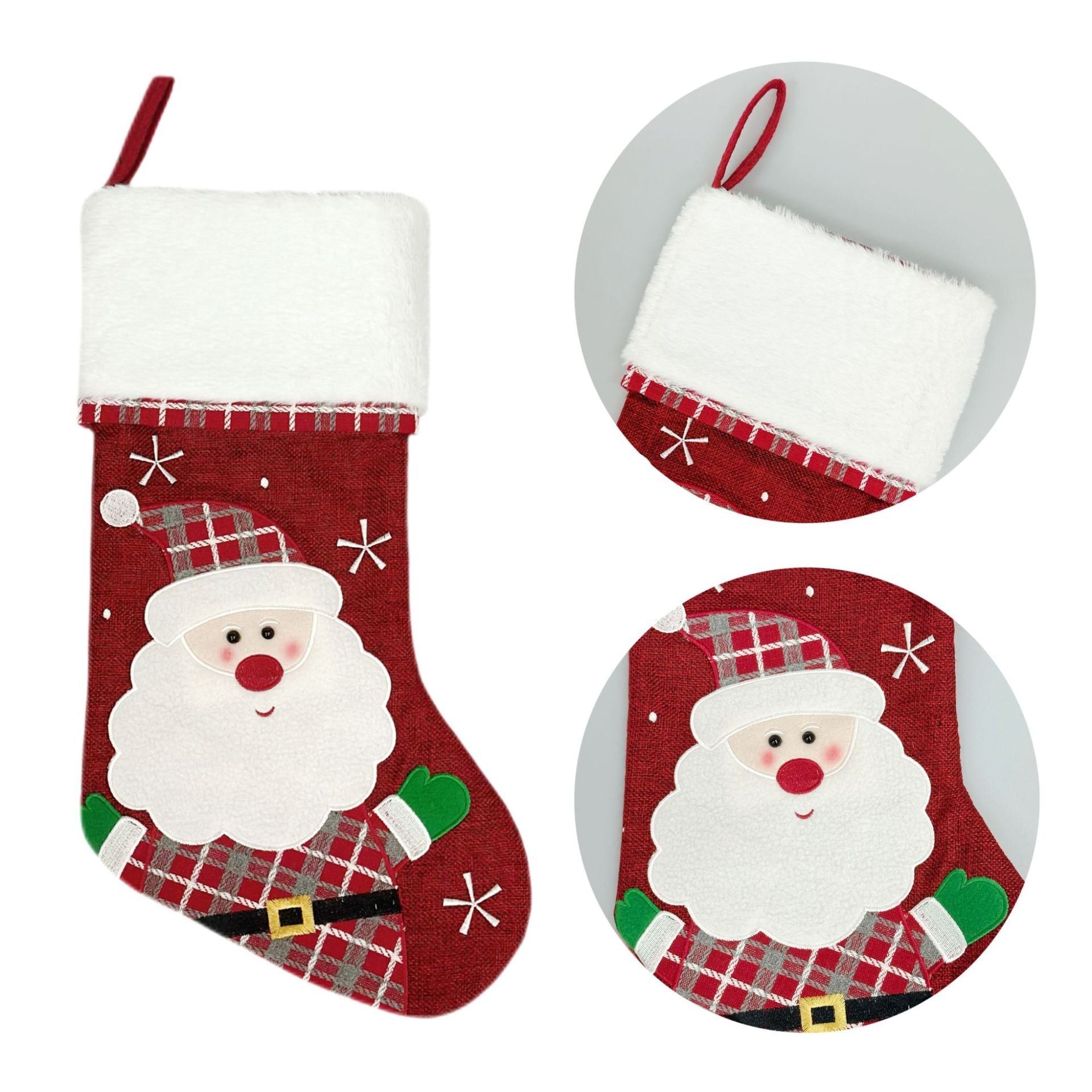 Embroidered Christmas Stockings Gift Bag Decoration Pendant
