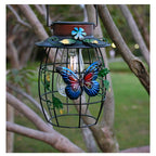 New Solar Creative Retro Lantern, Iron Butterfly Tungsten Wire Outdoor Villa Garden Hanging Light