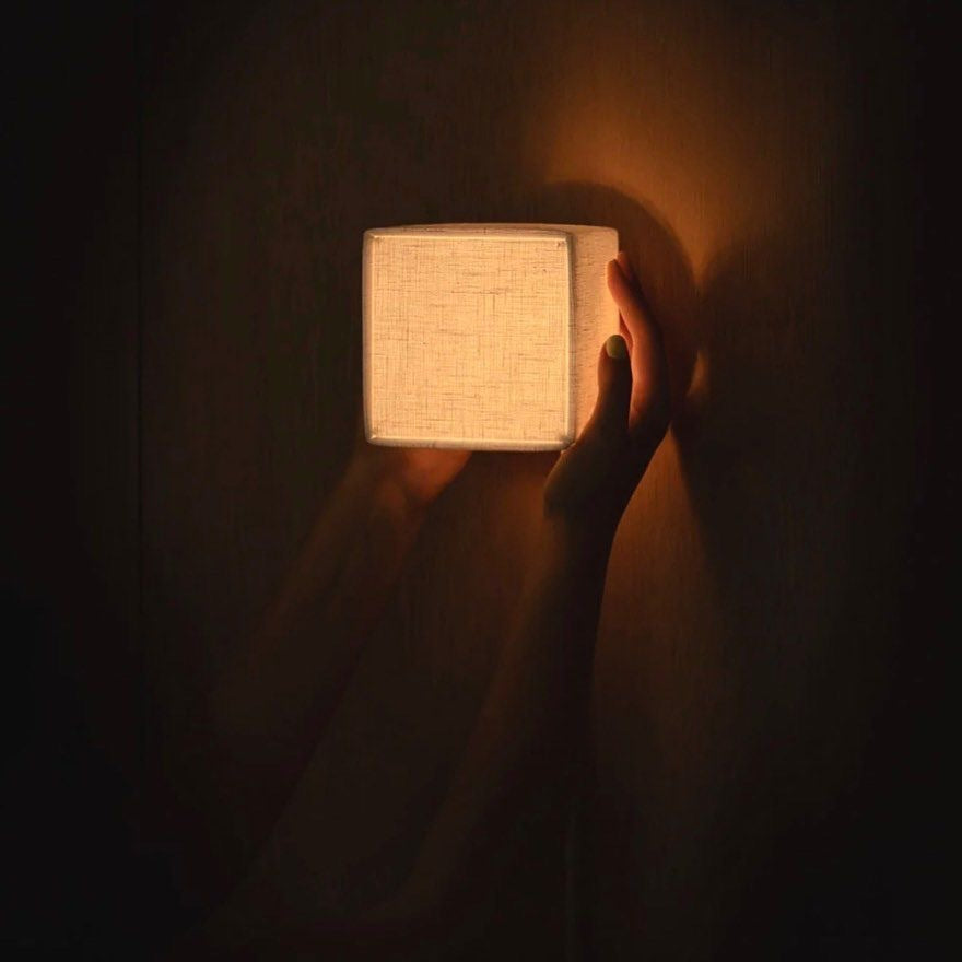 Fabric Wall Lamp in Japanese Wabi-Sabi Style