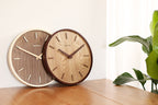 Minimalistic Quiet Wooden Wall Clock 12 Inch