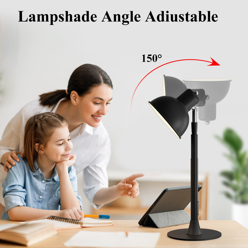 LED Dorm Desk Lamp for Students Reading Study USB Plug-in Extendable Desk Lamp