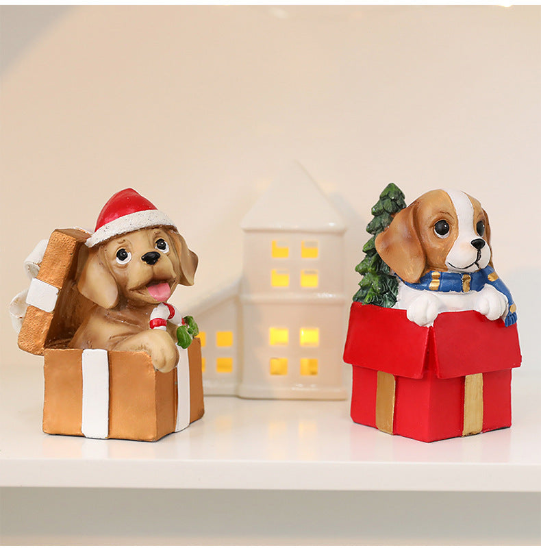 DIY Resin Puppy Christmas Window Ornament