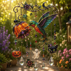 Halloween Crystal Wind Chime – Colorful Acrylic Hanging Garden Decoration