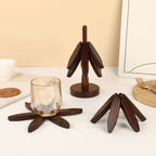 Rubber Wood Christmas Tree Anti Scald Coaster