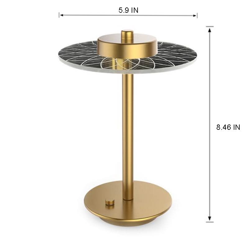 Cordless Rechargeable LED Crystal Disc Table Lamp