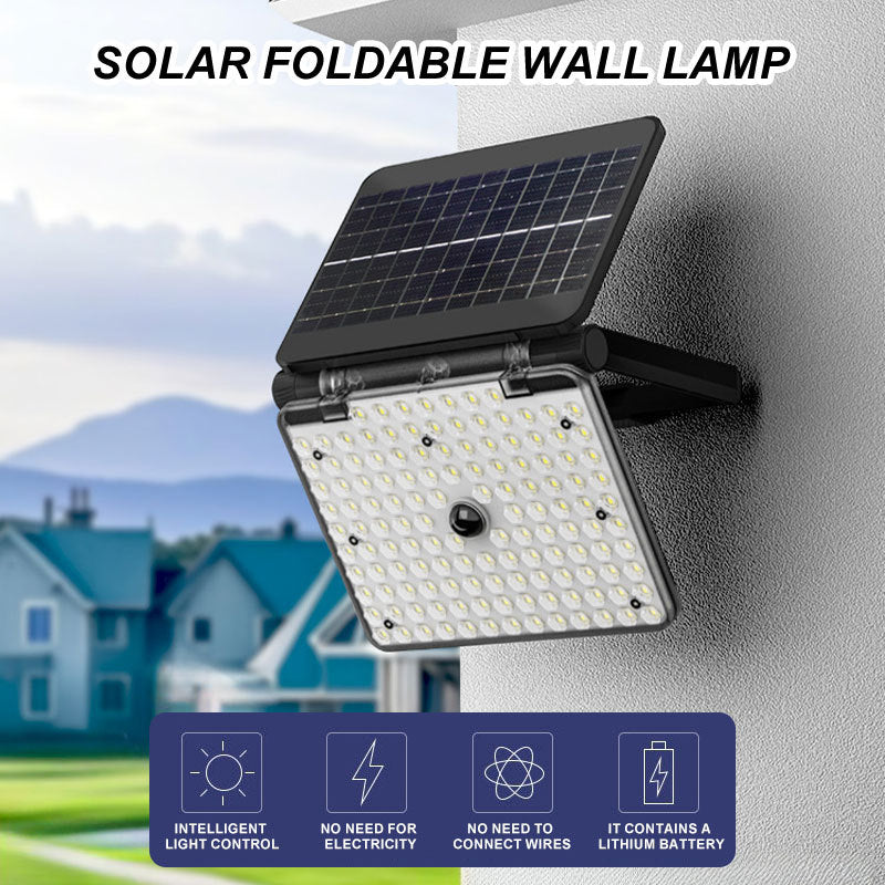 Solar Motion Sensor Wall Light Foldable Outdoor Floodlight