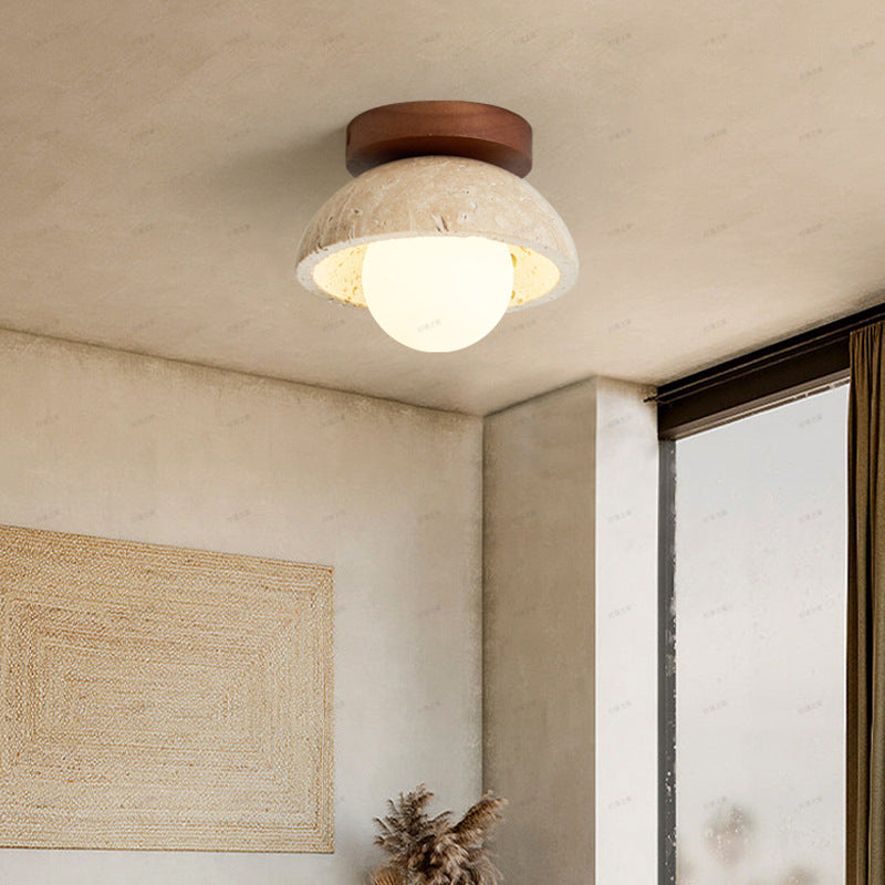 Boho Travertine Natural Stone LED Wall Lamp
