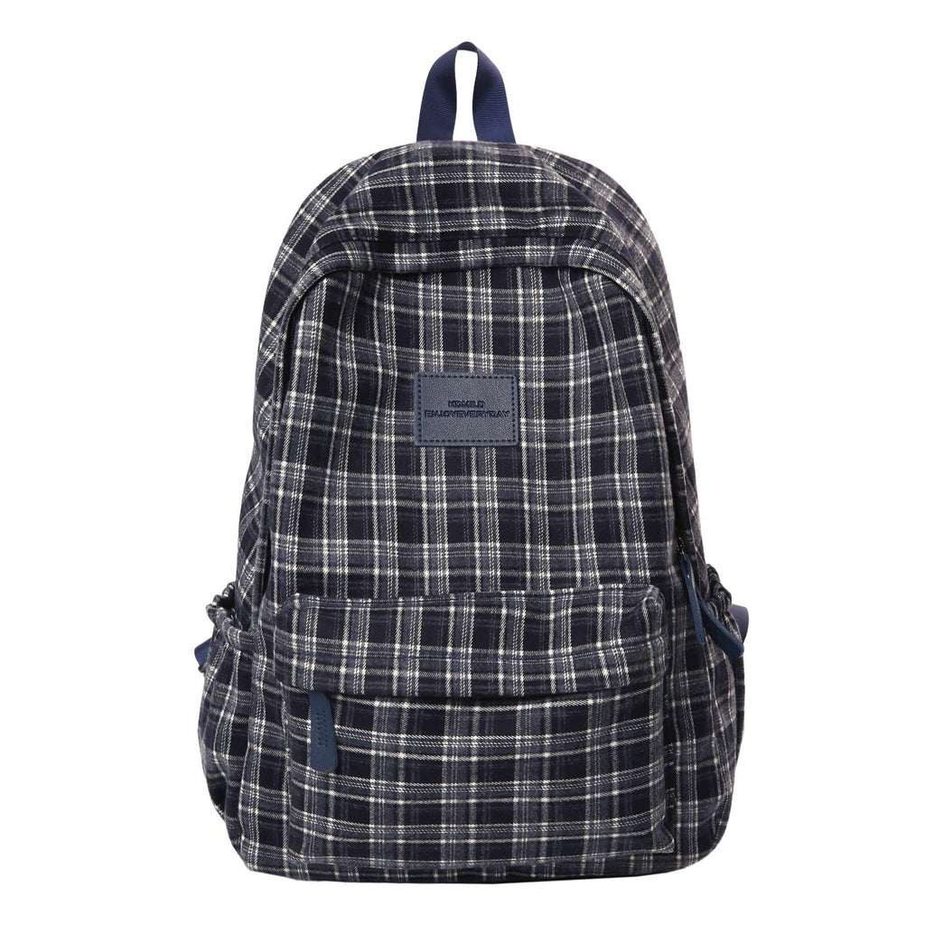Checked Patterned Casual School Backpack
