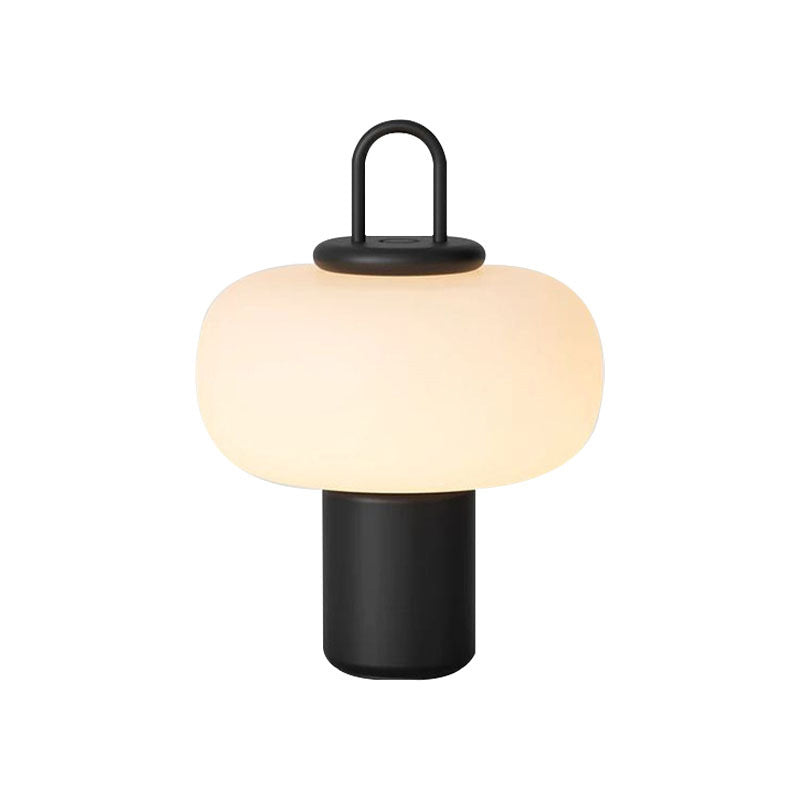 Scandinavian Glass and Metal Table Lamp with E27 LED Socket