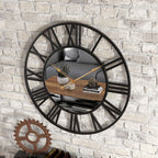 Metal Vintage Large Size Wall Clock with Mirror 39cm