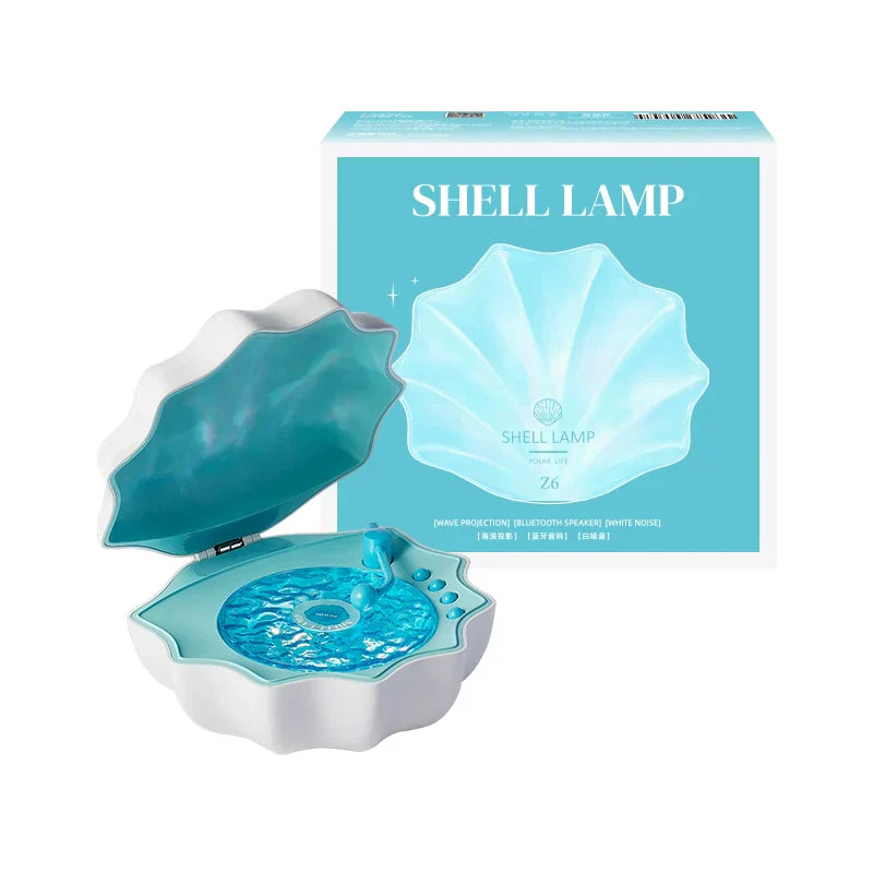 Shell Lamp Waves Retro Bluetooth Turntable LED Night Light - Perfect Gift for Kids and Girls