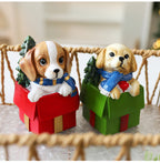 DIY Resin Puppy Christmas Window Ornament