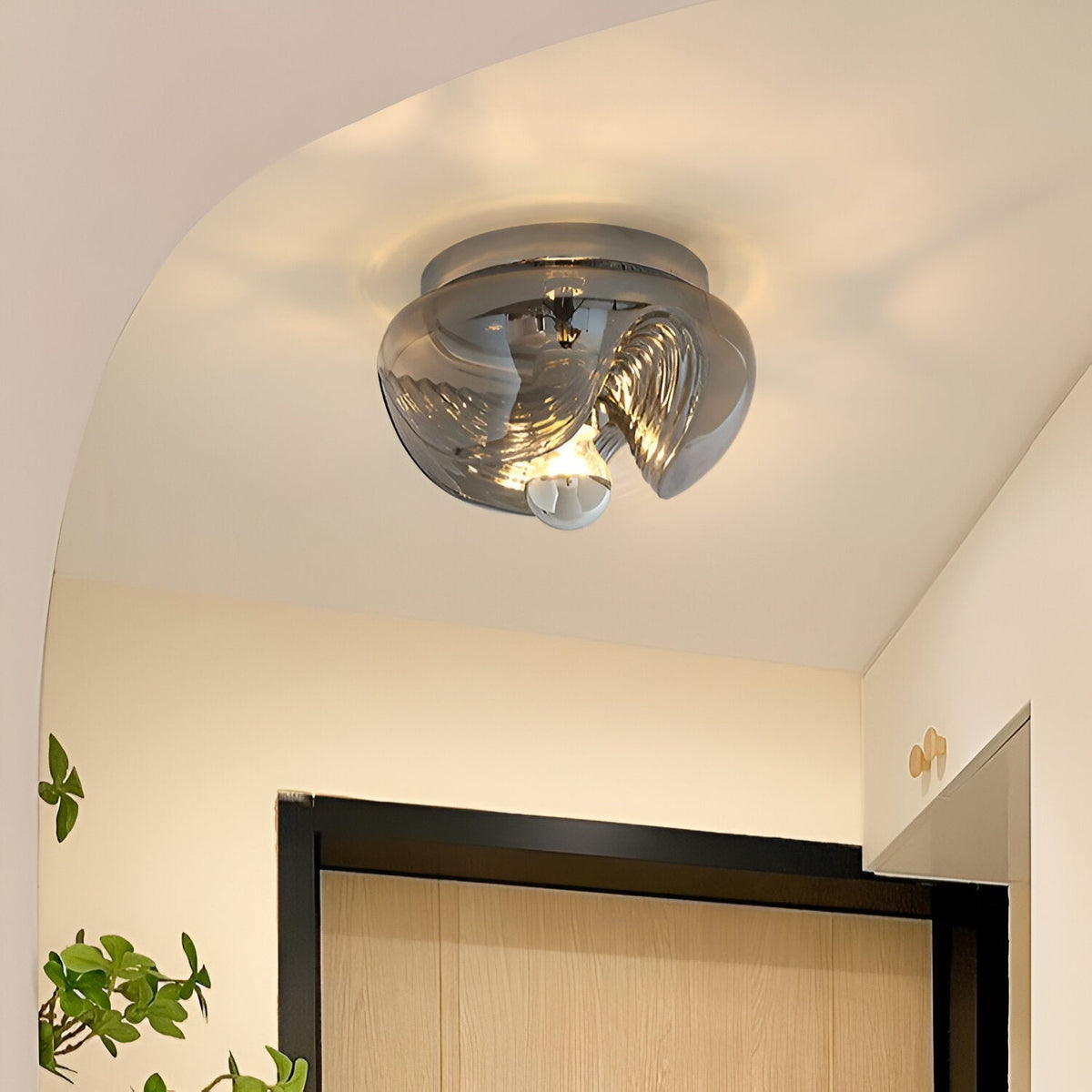 French Vintage Medieval Bauhaus Ceiling Lamp