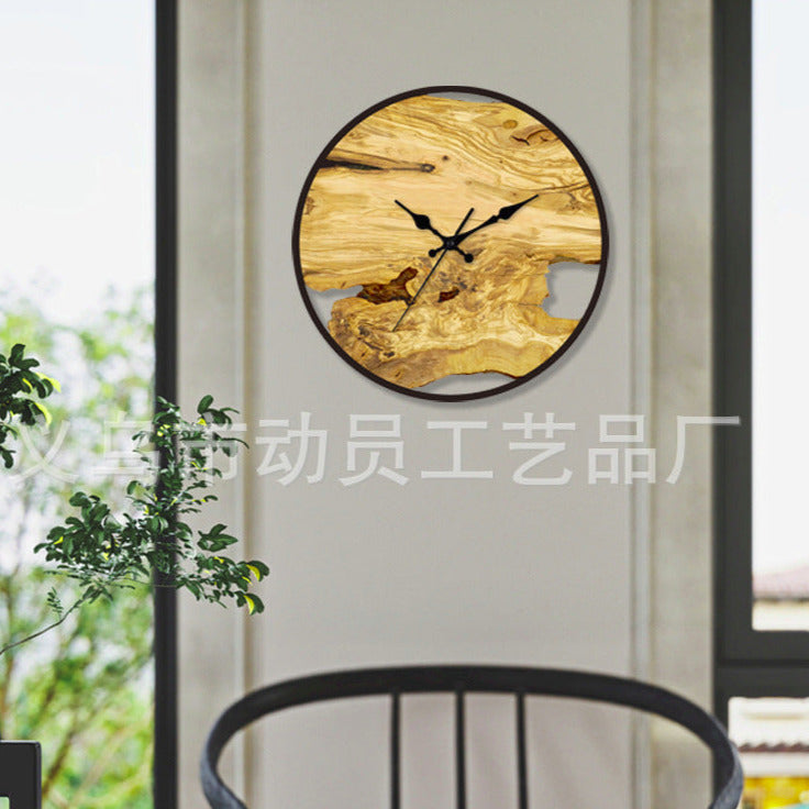 Wood imitation acrylic silent wall clock for the living room 30 cm