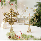 Iron Art Hollow Snowflake Christmas Tree Topper Star Ornament