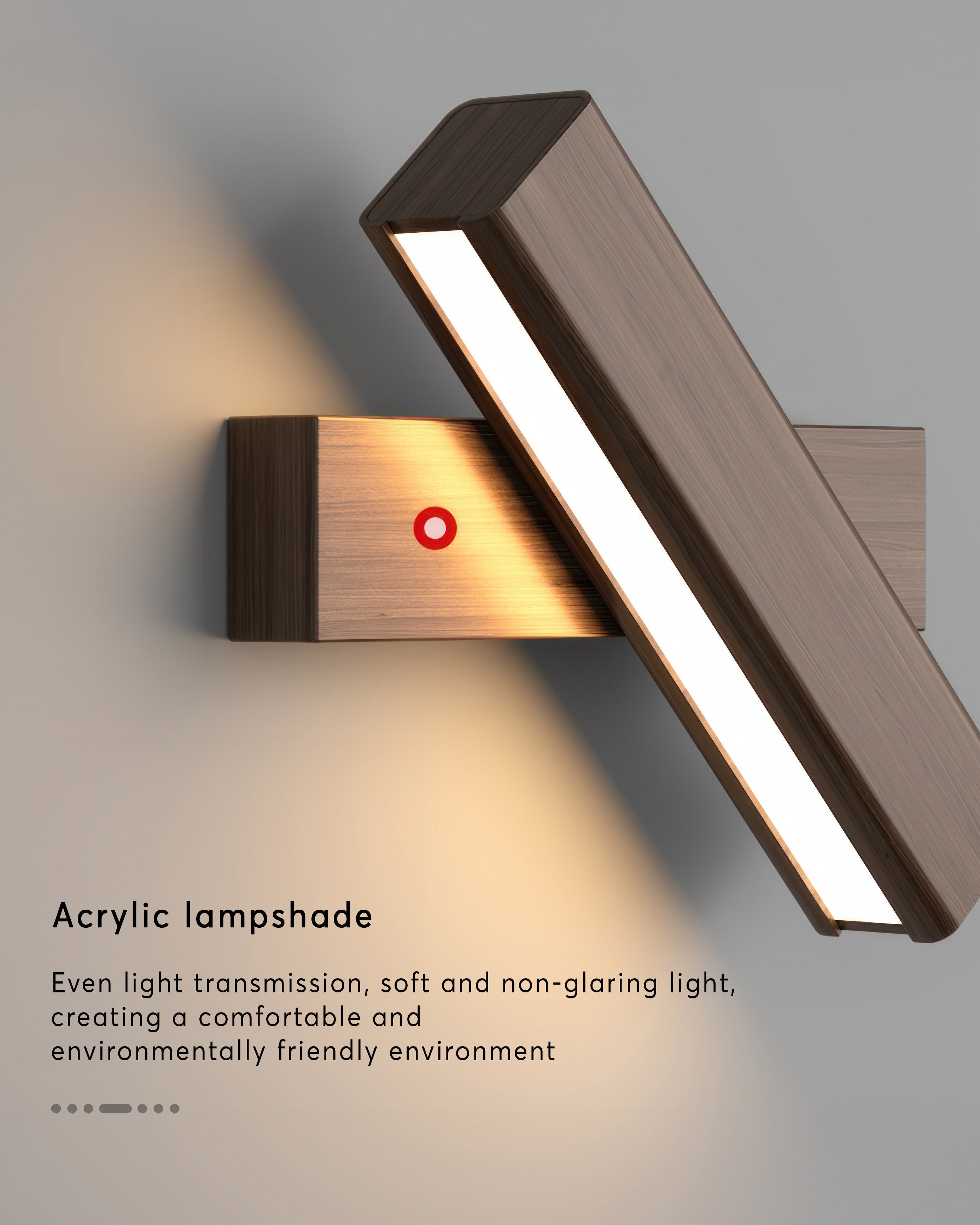 Rotatable wall lamp with Nordic wood grain