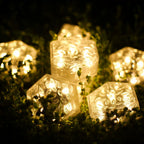 Solar Garden Light, Outdoor Hexagonal Ice Brick Ground Light, Glass-Effect Tile