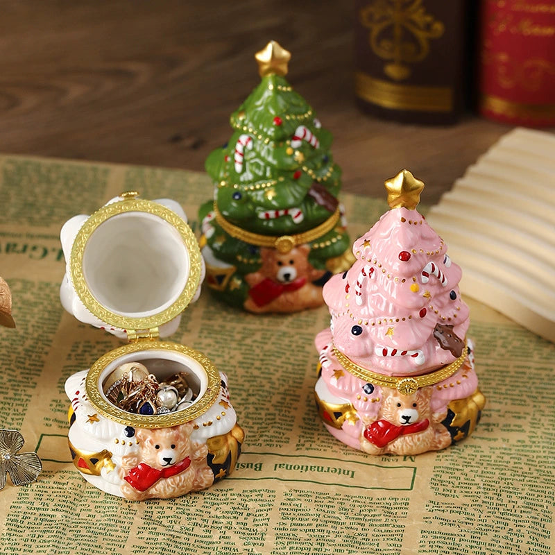 Whimsical Ceramic Bear Candy Ornament