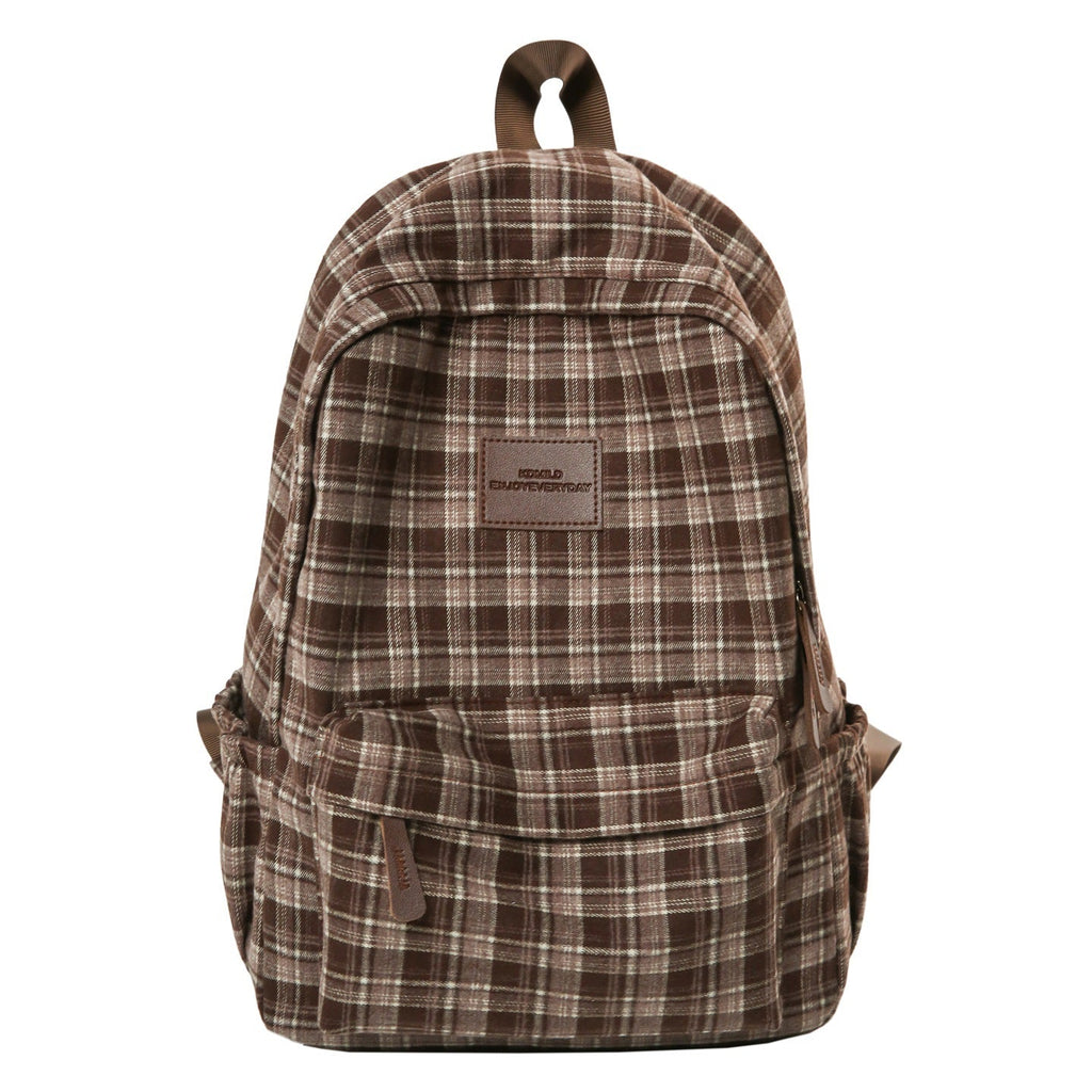 Checked Patterned Casual School Backpack