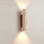 Travertine wall lamp in Japandi tube shape