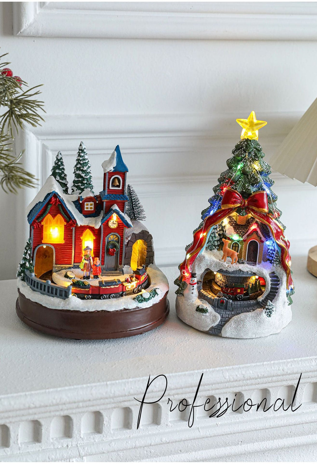 Resin Glowing Rotating Christmas Music Box