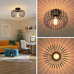 Modern Industrial Birdcage Ceiling Lamp Black