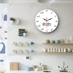 Music notes wall decoration quiet round clock