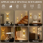 Rechargeable Wall Lamp Wireless Magnetic No-Drill Motion-Sensing Bedroom Bedside Stair Wall Lamp