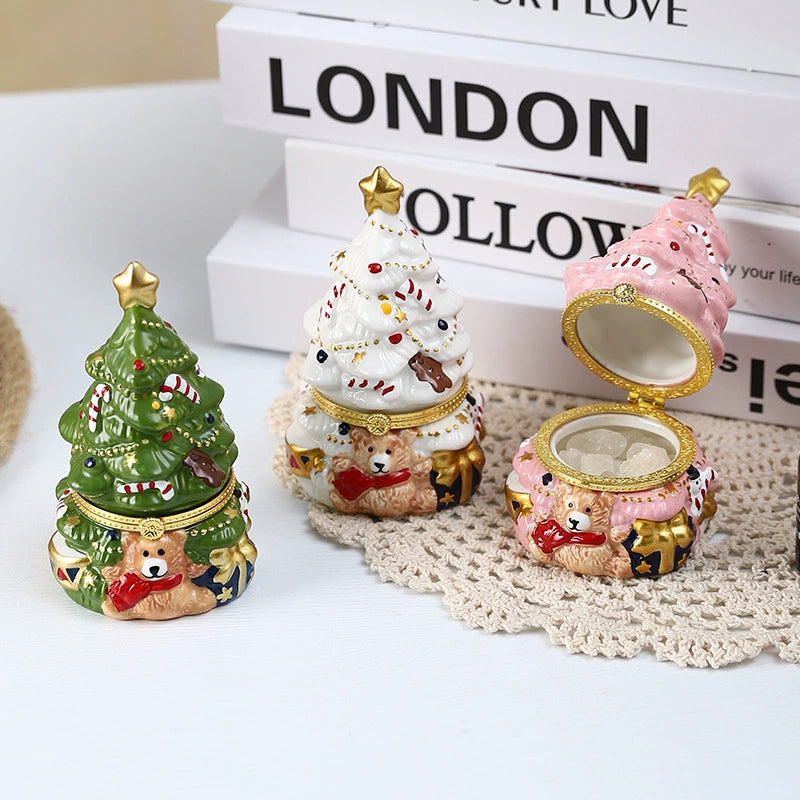 Whimsical Ceramic Bear Candy Ornament