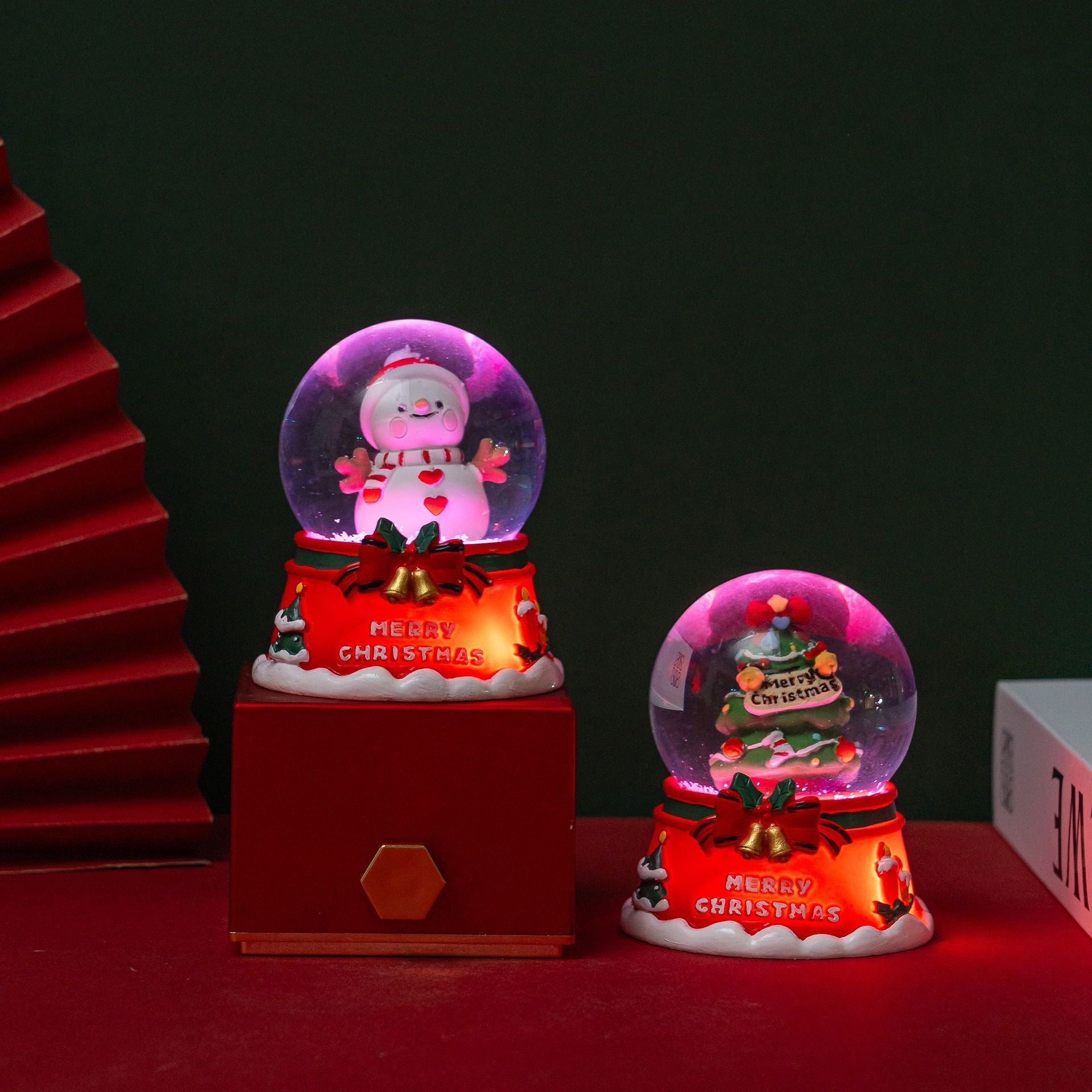 Luminous Snowman Resin Crystal Ball Ornament