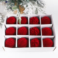 Flocking Christmas Ball 6cm12 Boxed Christmas Tree Velvet Ball Holiday Decorations