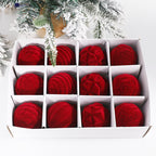 Flocking Christmas Ball 6cm12 Boxed Christmas Tree Velvet Ball Holiday Decorations