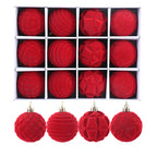 Flocking Christmas Ball 6cm12 Boxed Christmas Tree Velvet Ball Holiday Decorations