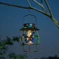 New Solar Creative Retro Lantern, Iron Butterfly Tungsten Wire Outdoor Villa Garden Hanging Light